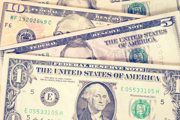 Nahaufnahme von Dollar Geldscheinen