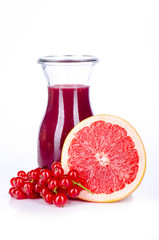 Fototapeta na wymiar red fruit smoothie on white background