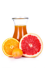orange fruit smoothie on white background