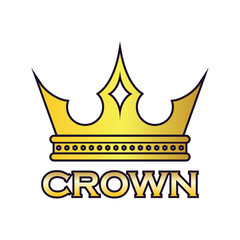 king crown logo, vector illustration