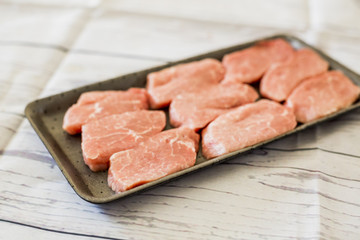 Raw meat isolated