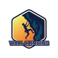 climbing wall sport logo, vector illustration