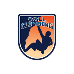 climbing wall sport logo, vector illustration