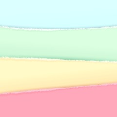 Four sheets of paper with torn edges. Layered vector template