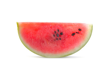 Ripe bright slice of watermelon on a white background. isolated
