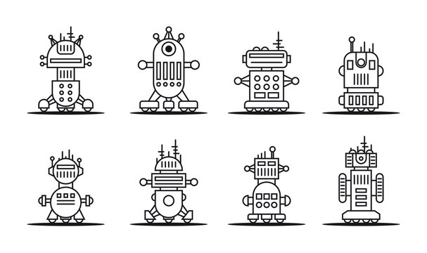 Set of robot icons