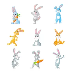 Fotobehang Schattige konijntjes schattige konijnen cartoon