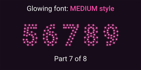 Pink Glowing font in the Outline style
