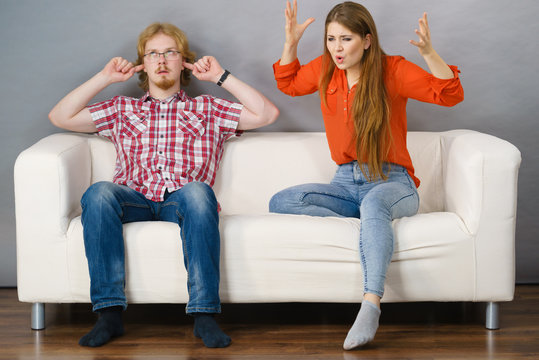 Man and woman having fight