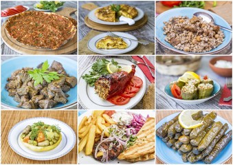 Traditional Turkish foods collage