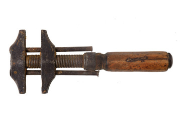 antique Wrench isolated on white