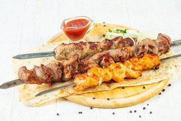 Grilled meat kebab mix