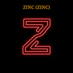 ZINC (ZINC) cryptocurrency symbol. Vector illustration eps10 isolated on black background