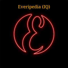 Everipedia (IQ) cryptocurrency symbol. Vector illustration eps10 isolated on black background