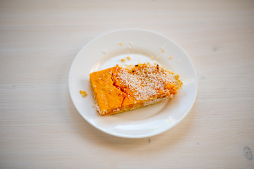photo of a natural meal on a light background on a white plate.