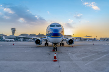 Airfield runway airliner