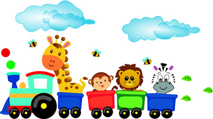 Tren Infantil con animales africanos