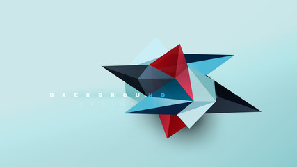 Abstract background - geometric origami style shape composition, triangular low poly design concept. Colorful trendy minimalistic illustration - obrazy, fototapety, plakaty