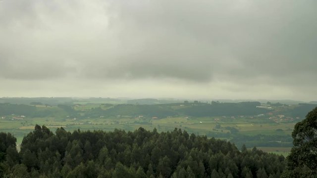 4 k Time-Laps frame posterise fasted video with view of speed moving clouds over the rocky mountains at the amazing summer day