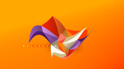 Abstract background - geometric origami style shape composition, triangular low poly design concept. Colorful trendy minimalistic illustration