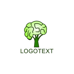 brain and tree logo design inspirations for technology eco natural company