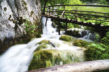 Plitvice Lakes National Park lies at an altitude of 500 - 640 m, in the Lika area. It is a system of 16 lakes, connected by waterfalls and cascades.