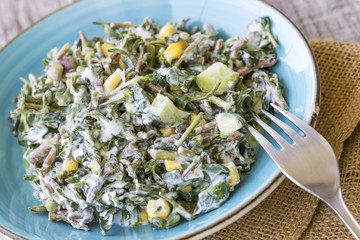 Turkish foods; Purslane salad (semizotu salad)