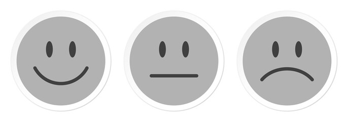 3 Grey Mood Faces