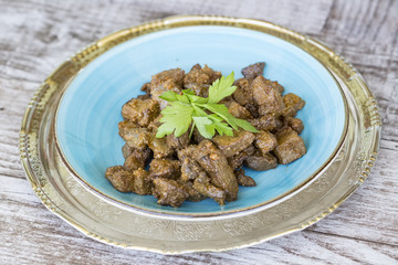 Turkish food; Albanian liver