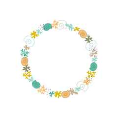 Vector floral seaweed wreath