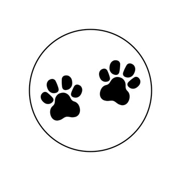 Paw trail icon, logo