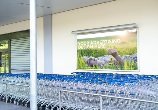 Advertisement Outside of Grocery Store Mockup