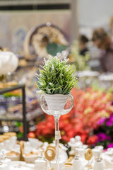 Artificial flowers close-up, imitation of fresh flowers.