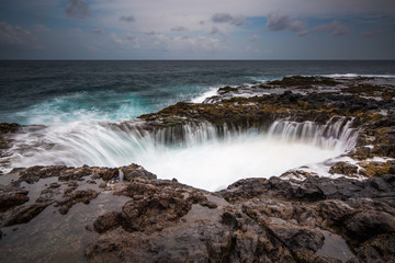 Ocean blowhole splash