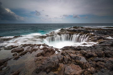 Ocean blowhole splash