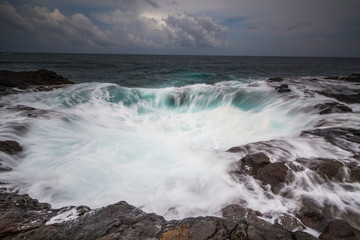 Ocean blowhole splash