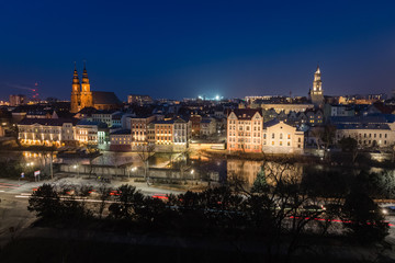 Polish city by night