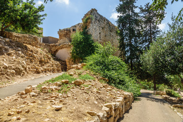 Ruins of medieval Yehiam Fortress,  Galilee, Israel