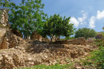 Fototapeta na wymiar Ruins of medieval Yehiam Fortress, Galilee, Israel