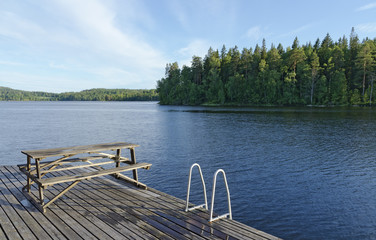 bathing jetty at lake © leopold