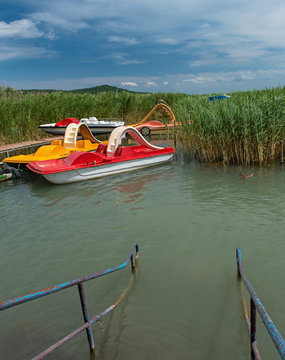 Lake Balaton with paddle boats