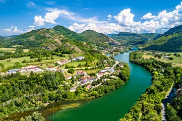 Keuken spatwand met foto Kloof van de rivier de Ain in Frankrijk © Leonid Andronov