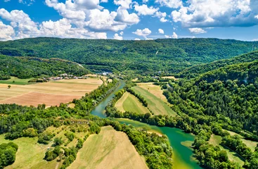 Zelfklevend Fotobehang Gorge of the Ain river in France © Leonid Andronov