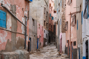 Ancient alleyway in small morrocan village