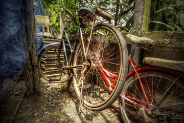 Fototapeta na wymiar Rusty Old Cycles - HDR Image 