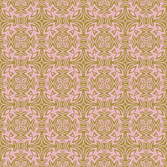 Seamless geometric pattern with floral abstract decoration. Vector illustration