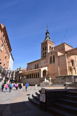 Beautiful Church Of San Millan With Arches In Arcads Under Its Plant In Segovia. Architecture History Travel. June 18, 2018. Segovia Castilla-Leon Spain.