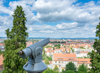 Observation point with aerial view over  Bamberg
