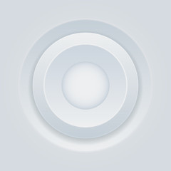 Push button. Round white plastic 3d icon