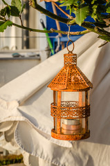 Small lantern in the crown of the tree 